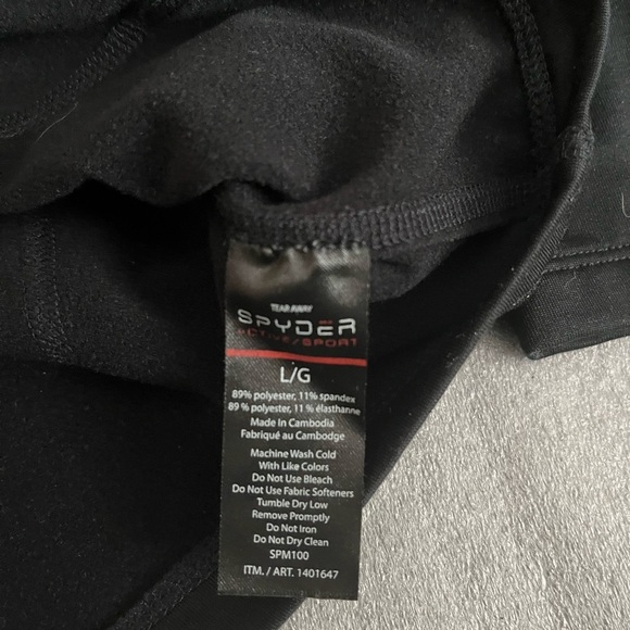 [L]Spyder Active Black Long Sleeve Athletic Shirt - Picture 6 of 10